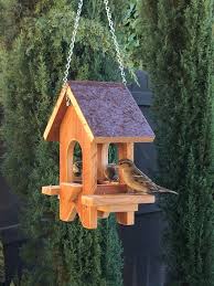 Hanging Wood Bird Feeder Bird House