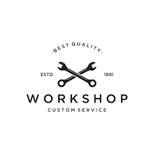 crossed wrench logo template design