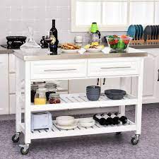 Great storage solutions for your kitchen. Rosecliff Heights Kourtney Rolling Kitchen Island With Stainless Steel Top Reviews Wayfair