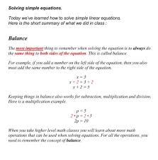 Simple Equation Important Point 7th Std