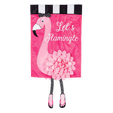 Lets Flamingle Pink Yard Flag 18