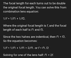 A Biconvex Lens Of Focal Length F Is