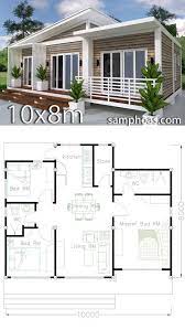 Home Design Plan 10x8m 3 Bedrooms With