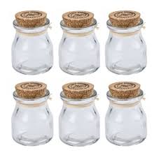 6 Piece Mini Glass Jars With Cork Lids