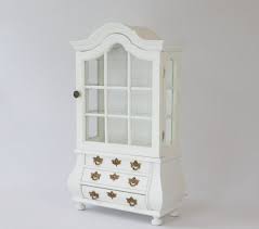 Rustic White Wooden Display Cabinet
