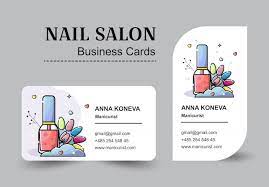 set of business cards for nail salon