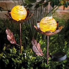 Solar Globe Flower Stake Lights