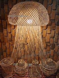 Ceiling Lamp Jellyfish Design Bamboo