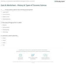 Our science worksheets, which span every elementary grade level, are a perfect way for students to practice some of the. Forensic Science Worksheets Quiz Worksheet History Types Of Studyree Ks3 Subtracting 692 680 Photo Ideas Jaimie Bleck