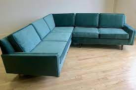 Mid Century Sectional Sofa In Teal