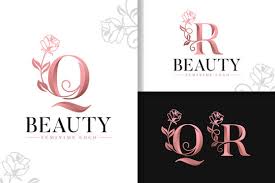 premade beauty logo design rosegold