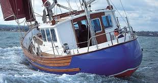 Classic teak interior, wheelhouse, saloon two cabins, 3 (+2) berths. Fisher 37 Classic Beauty Luxury Sailing Yachts Wooden Sailboat Sailing