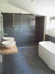 Captivating Grey Slate Bathroom Floor Tiles