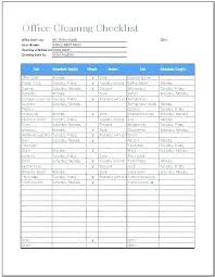 Housekeeping Checklist Format Download Template Office Cleaning For