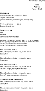 Download Academic Cv Template For Free Formtemplate