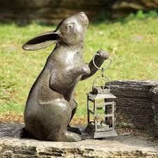 Rabbit With Lantern Garden Statue 53027