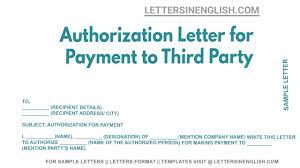 authorization for third party payment