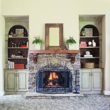 fireplace with bookcases houzz