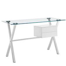 Modern Glass Top Writing Office Desk 2