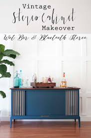 vine stereo cabinet makeover with