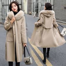 Wool Blend Coat With Faux Fur Lined