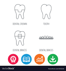 Dental Crown Braces And Tooth Icons