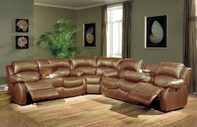 brown bonded leather sectional