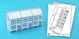 Free Houses And Homes Terraced Houses Paper Model