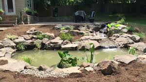 build a koi pond with a waterfall