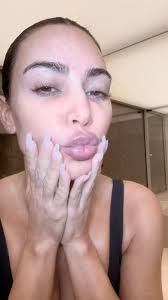 kim kardashian posts no makeup tiktok