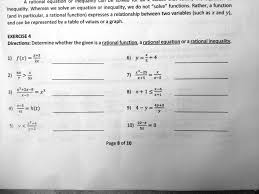 A Rational Equation Or Inequality Is