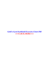 Fillable Online Golds Gym Kettlebell Exercise Chart Pdf Fax