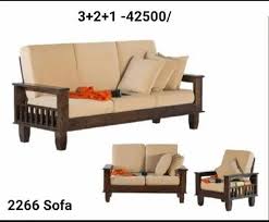 3 seater teak wood wooden fancy sofa set