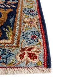 aalam blue hand knotted wool rugs paem