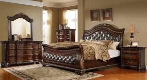 Wood Tufted Queen Sleigh Bedroom Set