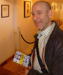 Steve Best with his book at the Nancy Victor Gallery - stevebest_nancyvictorgallery1_cut