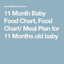11 Month Baby Food Chart Food Chart Meal Plan For 11