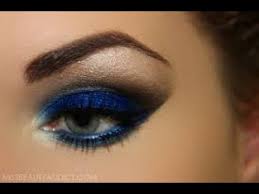 electric blue and gold eye makeup