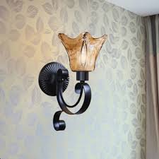 Amber Glass Bell Wall Mounted Lamp