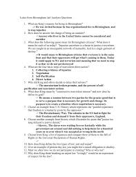 letter from birmingham jail summary shmoop co letter from birmingham jail analysis questions doc