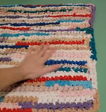 hand crochet rag rug floor mat