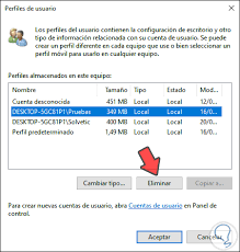 eliminar perfil usuario windows 10