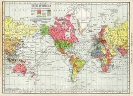 Buy World Map 1902 Vintage Aged