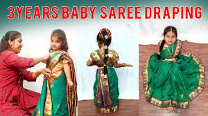 how to d saree for kids 3 years