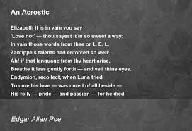 an acrostic poem by edgar allan poe