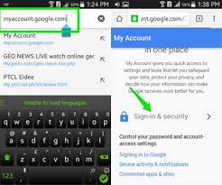 resetting gmail pword on android device