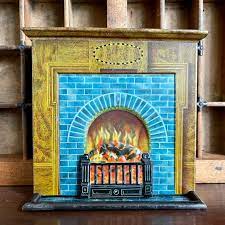 1920s Figural Tinplate Fireplace Money