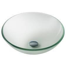 Frosted Glass Vessel Bathroom Sink