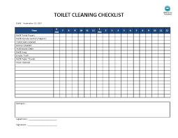 Free Toilet Cleaning Checklist Templates At Allbusinesstemplates Com