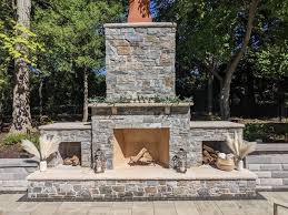 Outdoor Firepit And Fireplace Design In